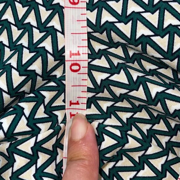 JL Jules & Leopold‎ Womens Geo Kick Flare Pull-on Pants Green White Medium NWT - Picture 9 of 10